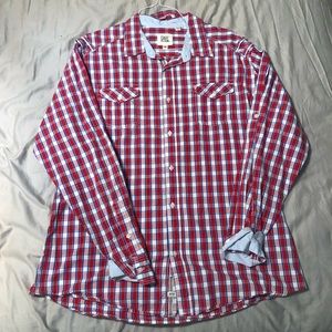 Paper denim and cloth button up